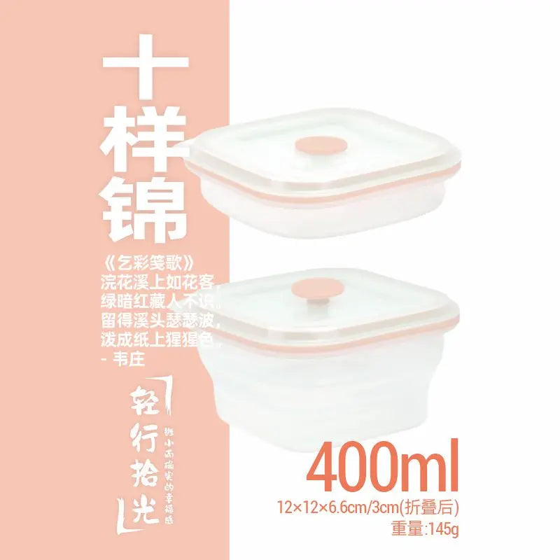 Silicone Snack Containers for Kids Food Containers with Lids, Fruit Container for Lunch, Foldable Lunch Container for Kids