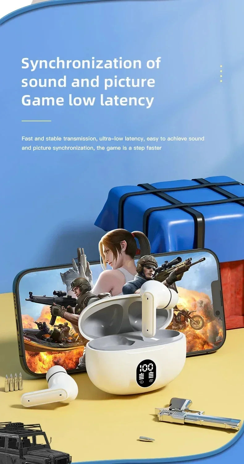 Lenovo Wireless Stereo Headphones Gaming Bluetooth Headset with Microphone Noise Cancelling High-Fidelity Bass