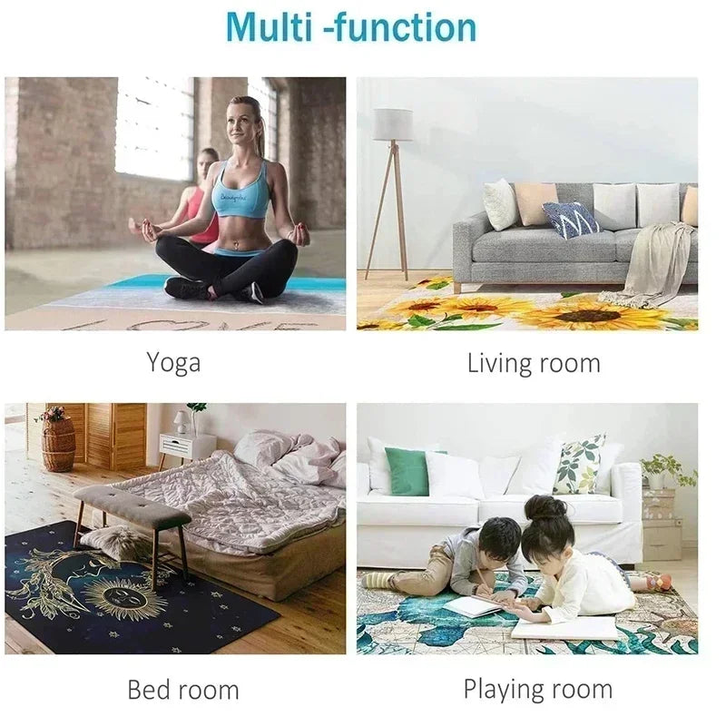 Car Rug Play Mat Road Rug Kid Play Mat Playroom Toy Car Mat Kids Carpet City Map for Bedroom Classroom Home Decor