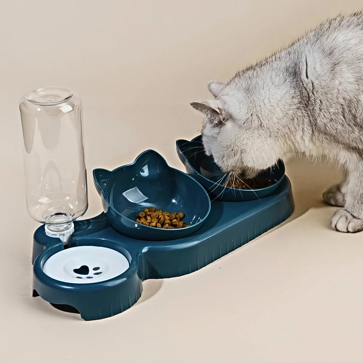 Dual-Purpose Pet Bowl with Water Dispenser – Automatic Drinking & Feeding for Cats and Dogs