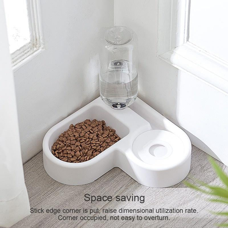 500ml Portable Automatic Pet Feeder – Small Food & Water Bowl for Cats and Dogs, Ideal for Living Room or Bedroom