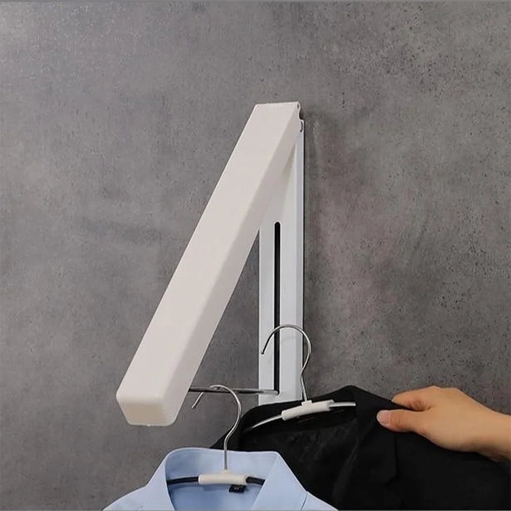 Folding Clothes Hanger Wall Mounted Clothes Hanger High Load Capacity Clothes Storage Hanging Rack Metal for Indoor Outdoor Use