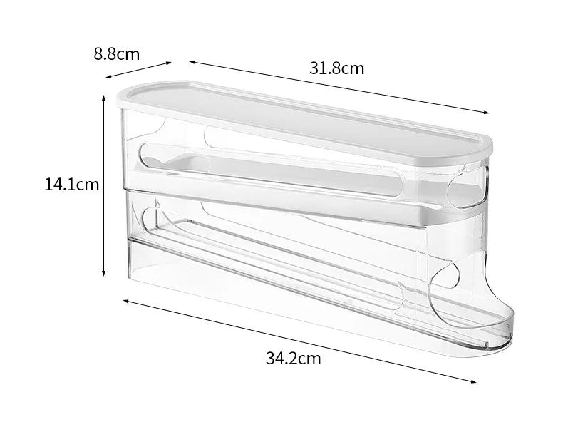 Bilayer Fridge Egg Storage Box Automatic Rolling Eggs Holder Rack Ladder Style Refrigerator Eggs Dispenser Egg Organiser Holder