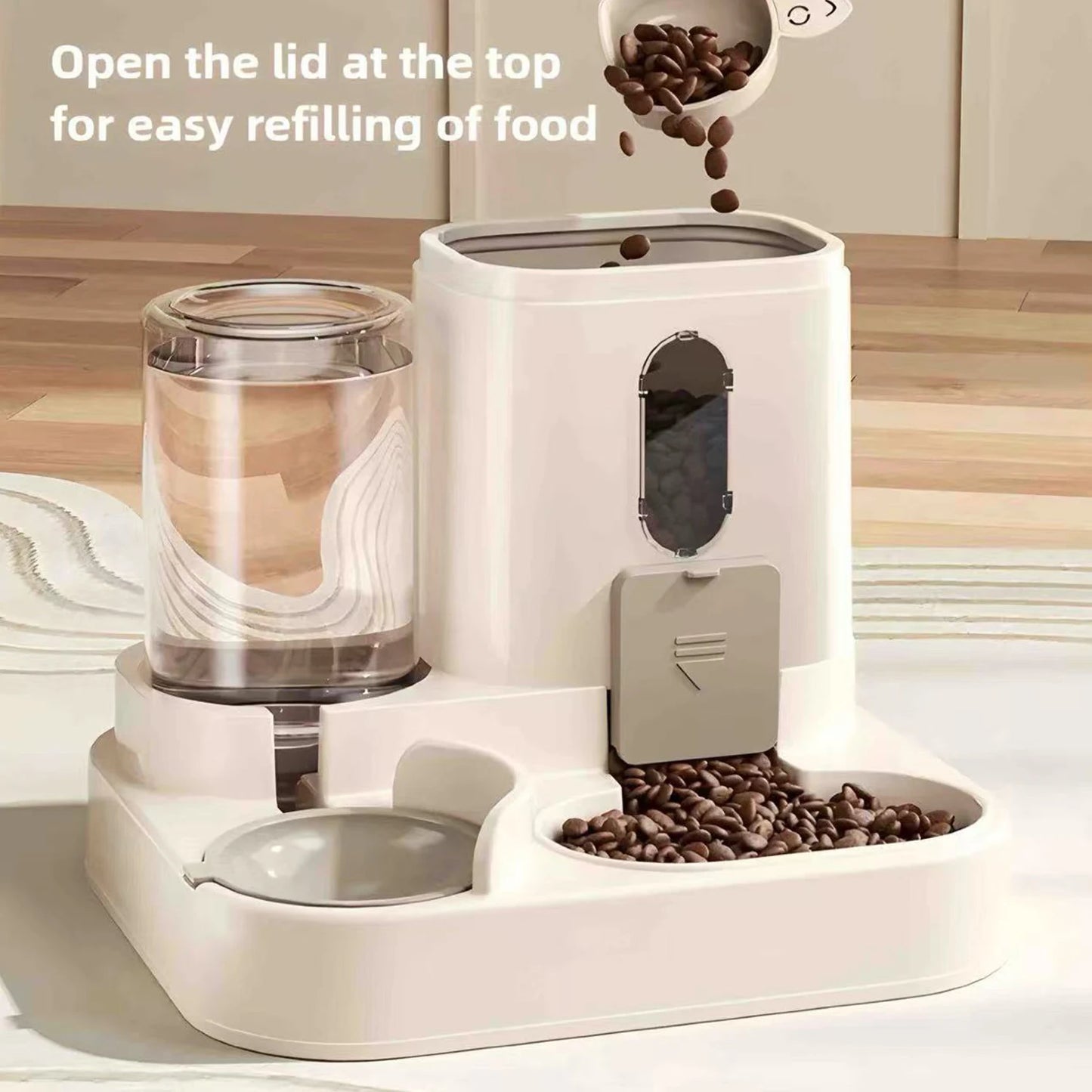 2-in-1 Integrated Fully Automatic Water & Food Dispenser