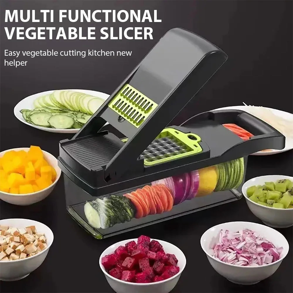 16 IN 1 Multifunctional Vegetable Chopper Handle Food Grater Egg Liquid Separator Peeler Vegetable Slicer Dicer Kitchen Cutter
