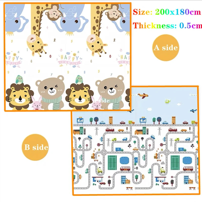 200*180 cm Thickness 0.5cm Baby Play Mat Children Puzzle Toy Crawling Carpet Kids Rug Game Activity Gym Developing Rug Foam Soft