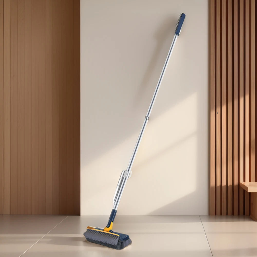 3 in 1 Floor Scrub Brush 180°Rotating Long Handle Stiff Bristle Floor Brush Grout Brush Tile Brush for Cleaning Shower Bathroom