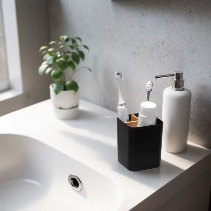 Bathroom Organiser Made of with Three Compartments for Toothbrushes And Toothpaste, Suitable for Electric Toothbrushes