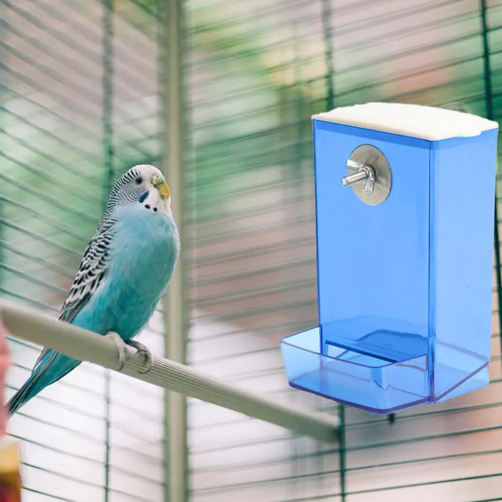 Automatic Bird Feeder & Waterer – Dustproof Lid Food Dispenser for Parrots, Budgies, Cockatiels, and Conures