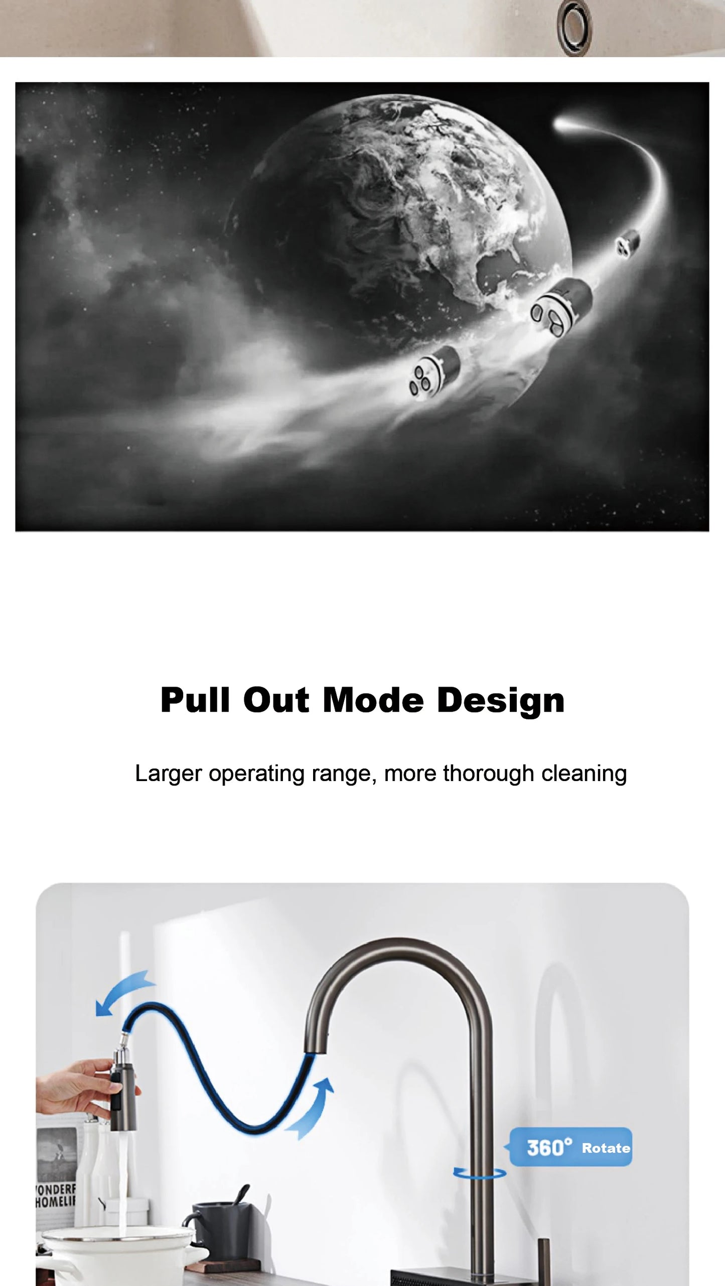 Gun Gray Brass Kitchen Sink Faucet Pull Out Sprayer Hot Cold Mixer Tap LED Digital Display Multifunction 360°Swivel Luxury Crane