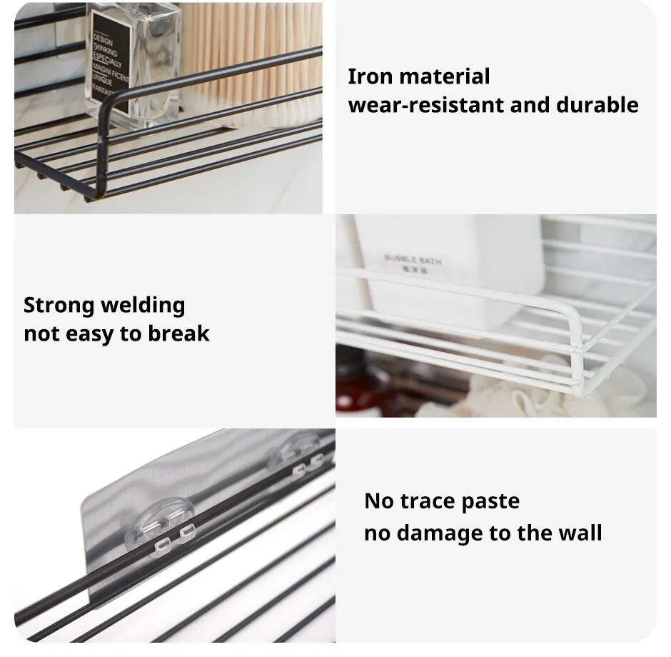 Bathroom Metal Shelves No-Drill Bathroom Organiser Cleaning Supplies Organiser Kitchen Supplies Storage Bathroom Accessories