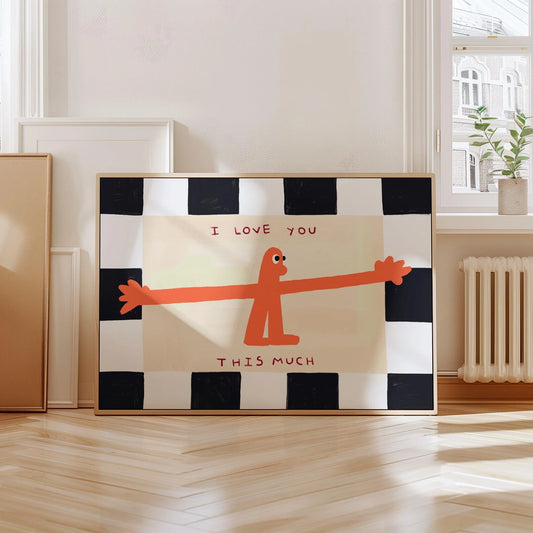 I love you this much print, nursery print, couples print, anniversary print, kitchen print, family home print, happy colourful p