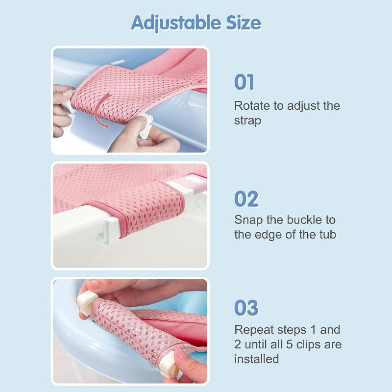 Baby Bath Cushion Pad Newborn Bathtub Mat Infant Bath Supporter Net Baby Bathtub Pillow Nonslip Floating Bathing Tub Seat