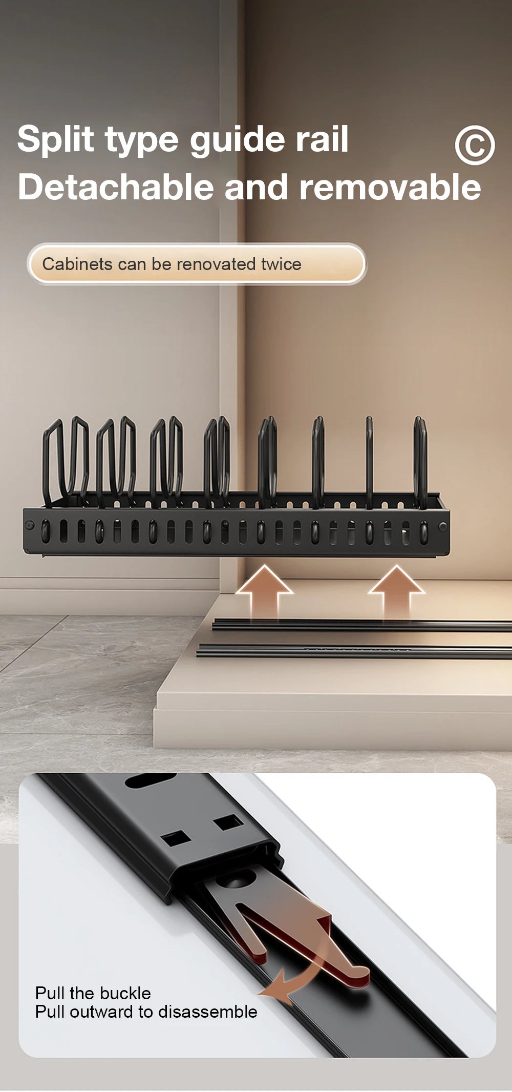 Pull out Pots and Pans Organiser Sliding Pot Lid Holder Kitchen Spice Rack