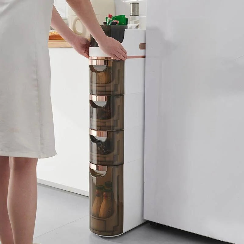 Bathroom Bedroom Narrow  Floor Standing Storage Rack No Installation Required Bathroom Organizer Bedroom Storage Solution