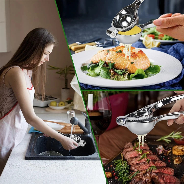 LMETJMA Premium Lemon Squeezer Zinc Alloy Manual Press Juicer Lime Squeezer for Lemon Citrus Orange Fruit JT217