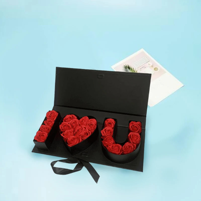 Fillable Letters Empty Flower Gift Box Mother's Valentine's Day Gift Packaging Box I Love You Letter Flower Box Birthday Party