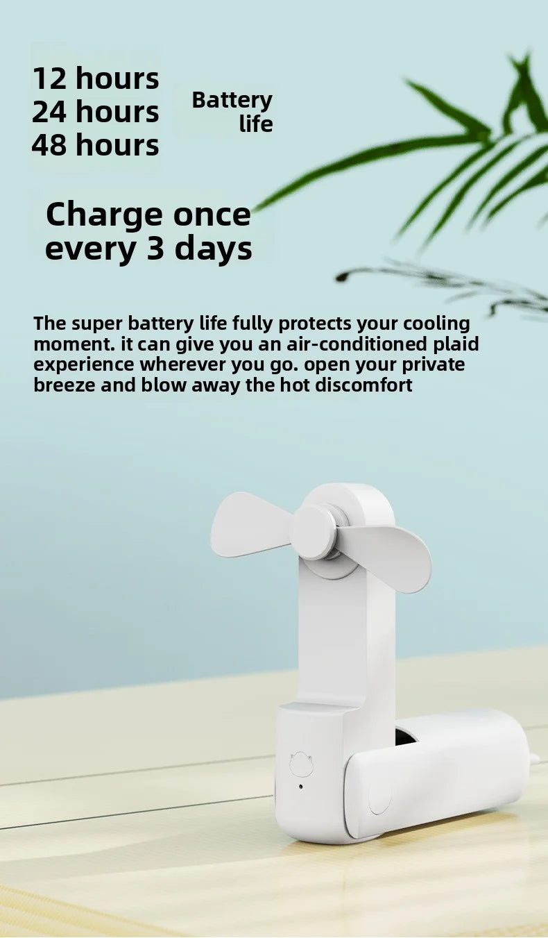 Portable 3 Speed Foldable Mini Handheld Fan USB Rechargeable