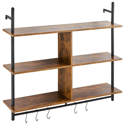 Industrial Pipe Shelf 3 Tier 41.5x9.84in WallMount for Kitchen Bedroom