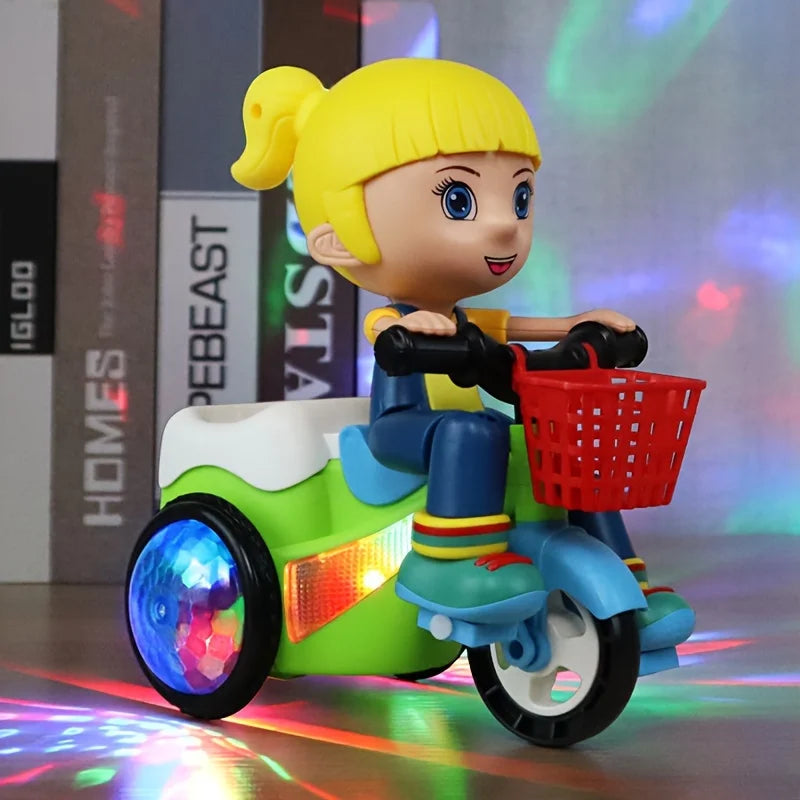 Robot Toys for Kids Spinning Stunt Car Toys Dancing Electric Trike Kids Motorcycle Cartoon Toy Interactive Toy with Music Light
