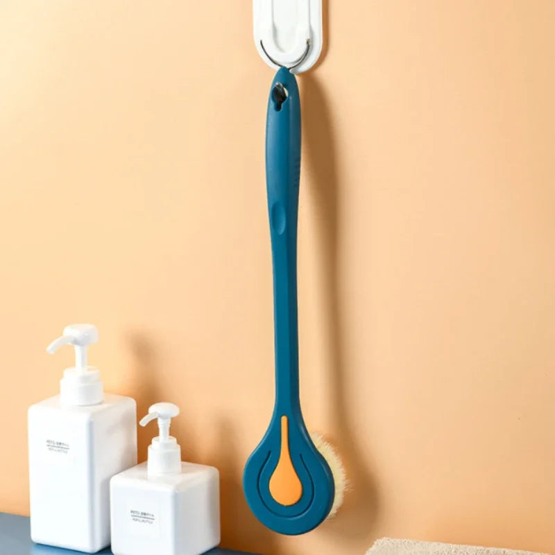 Bathroom Body Brush Kit with Long Handle: Soft-Hair Brush, Back Scrubber & Shower Massage Tool
