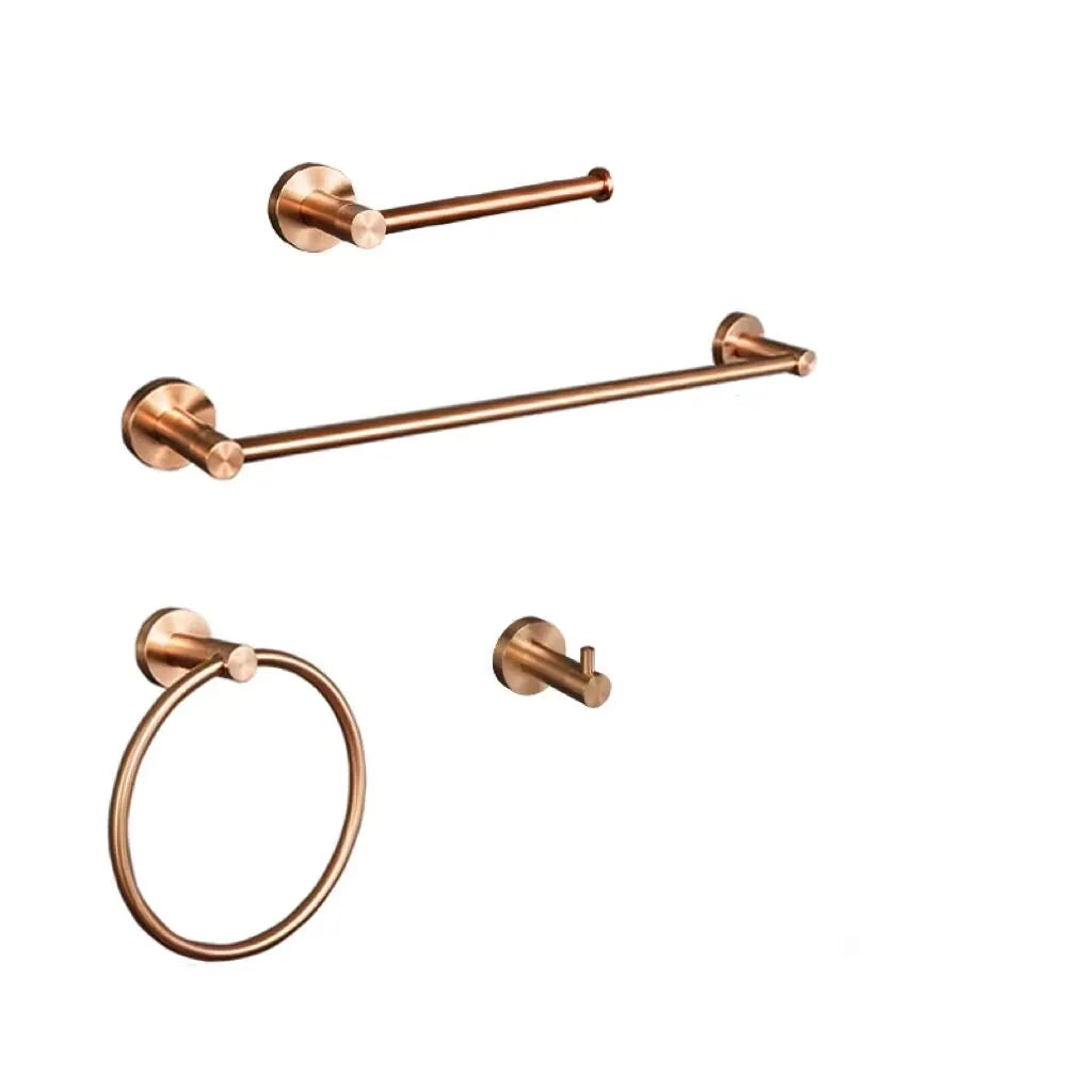 Brushed Rose Gold Towel Rack Single And Double Rod Ring Paper Holder Robe Hook Soap Dispenser Toilet Brush Bathroom Accessories