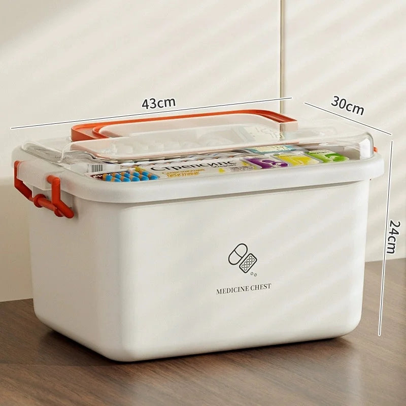 Large Capacity Portable Medicine Box First Aid Medical Kit