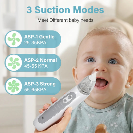 Nasal Aspirator for Baby Electric Nose Aspirator for Toddler Nose Sucker Automatic Nose Cleaner with Music and 3 Silicone Tips