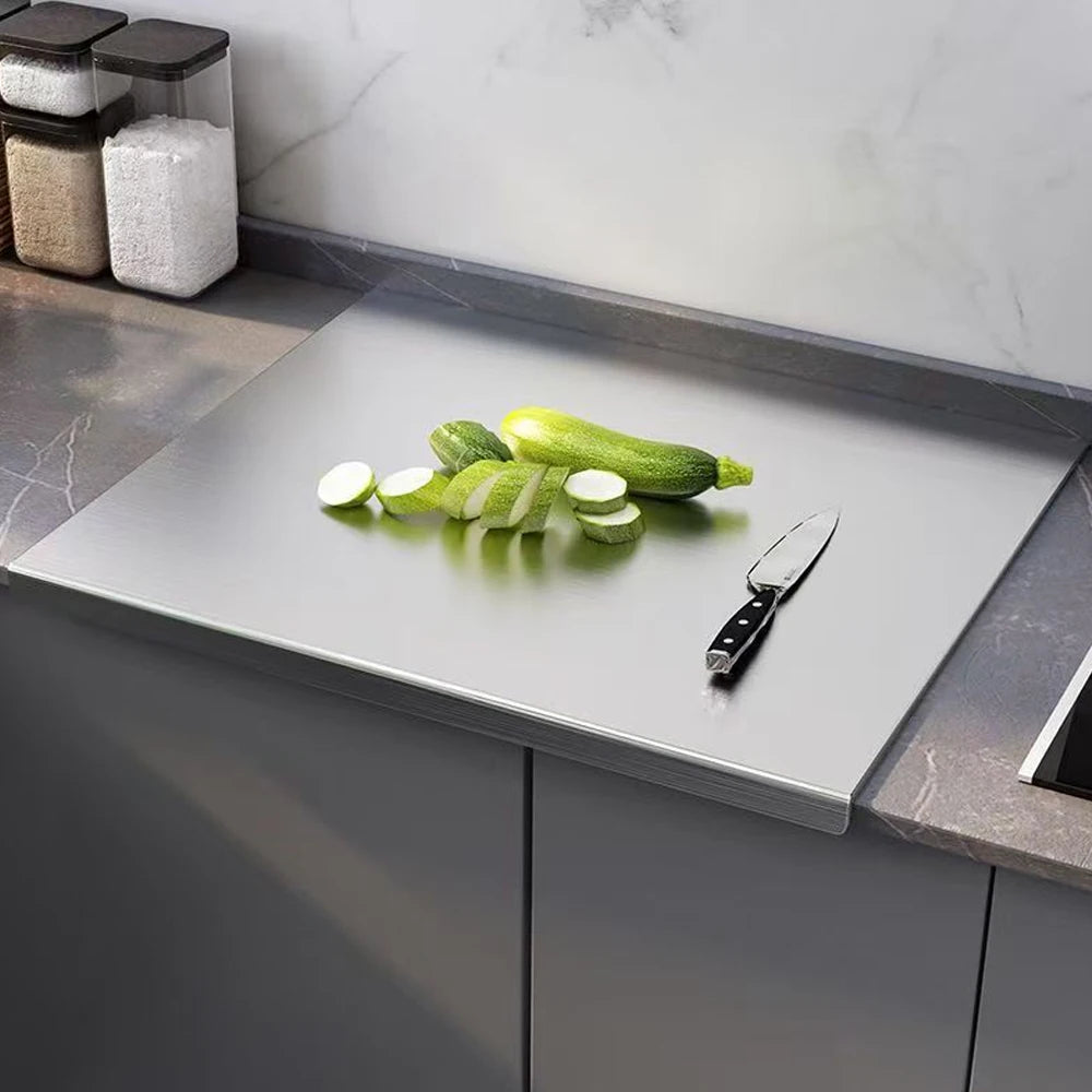 L-shaped Chopping Board Stainless Steel Large Size Doublesided Chopping Board Kitchen Tool Home Fruit Cutting And Kneading Panel