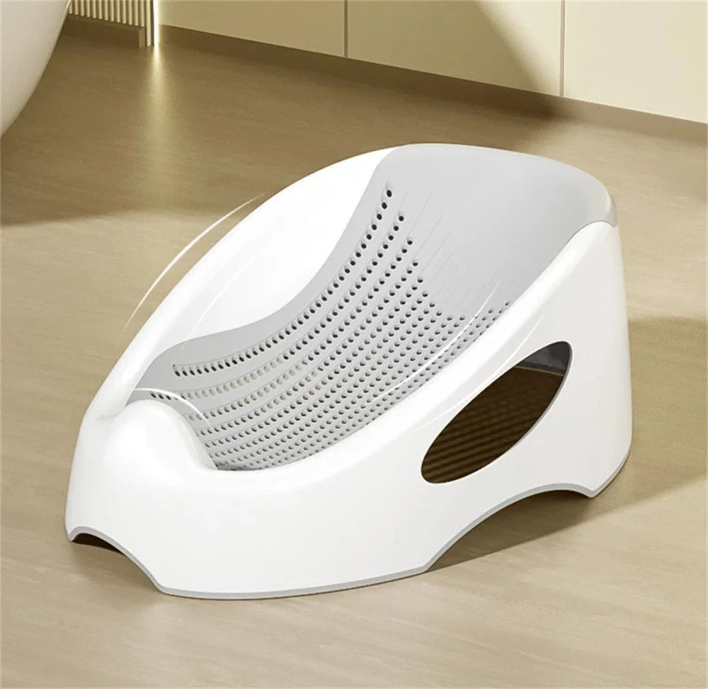 Baby Bath Tub Silicone Mesh Support Non Slip Base Newborn Foot Bath Bucket household Soft Touch Bathroom Bath Tub Gray