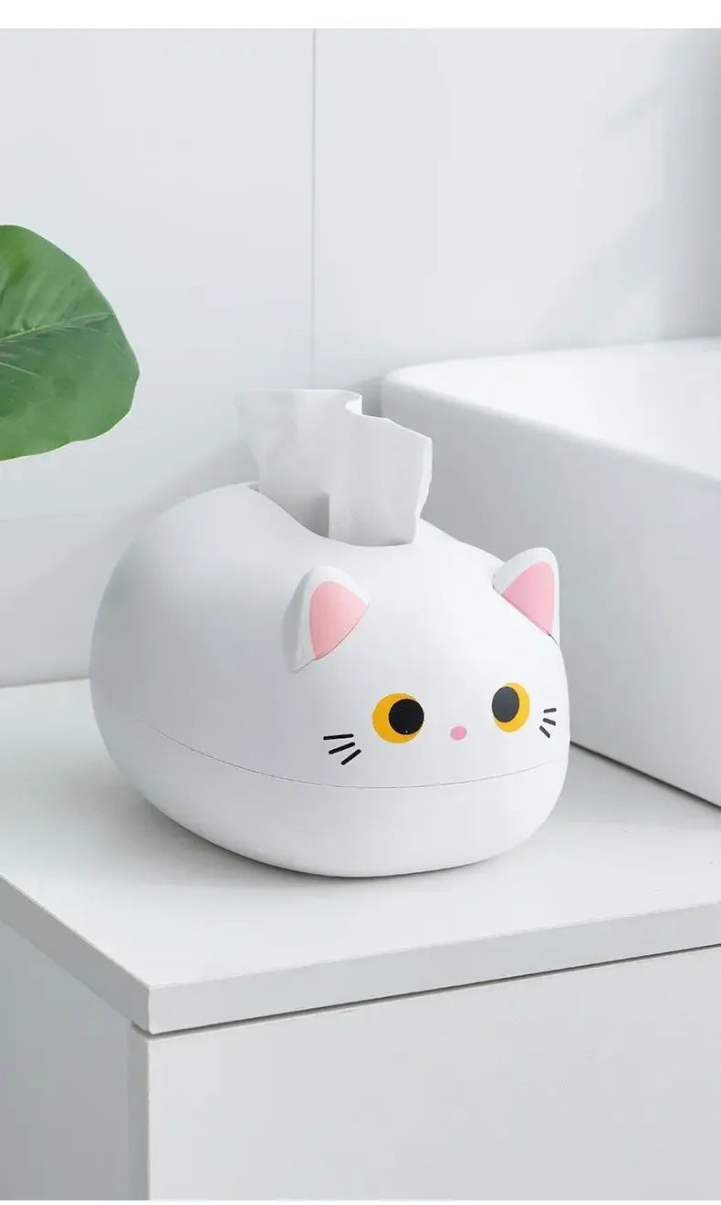 Kawaii Cat Tissue Box Living room Napkin Storage Box Kitchen Paper Container