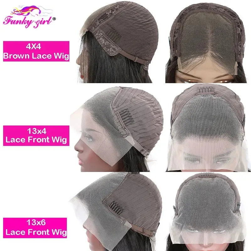 30 Inch Kinky Straight 13x4 Lace Front Human Hair Wig 13x1 Transparent Lace Wigs Brazilian Remy Hair Lace Closure Wig For Women