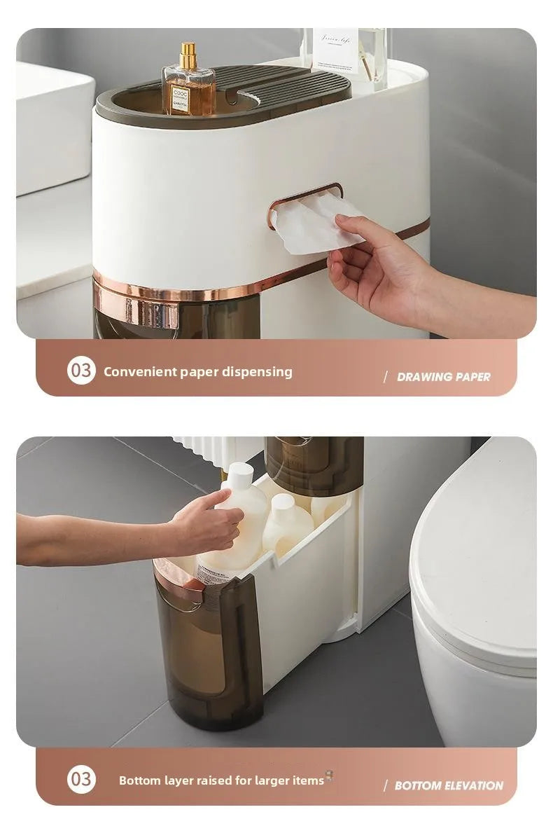 Bathroom Bedroom Narrow  Floor Standing Storage Rack No Installation Required Bathroom Organizer Bedroom Storage Solution