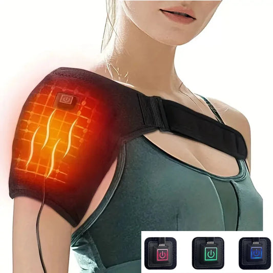 USB Electric Shoulder Brace Heated Massage Belt