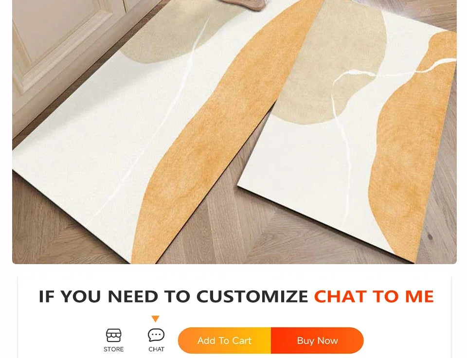 Carpet for Kitchen Floor Mat Pvc Waterproof Oil-proof Leather Rug Anti-slip Foot Mats Home Decoration