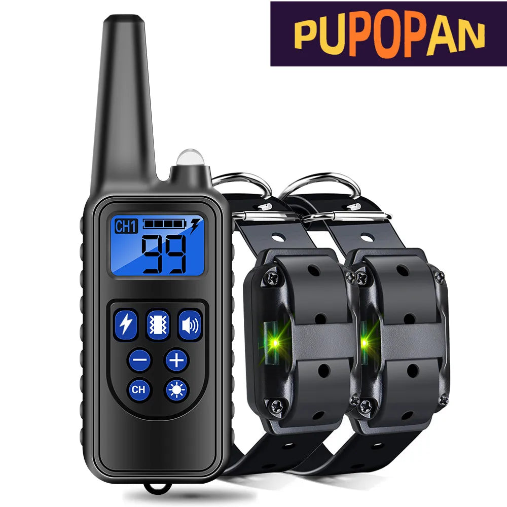 Electric Dog Training Collar Detachable Bark  Rechargeable Anti Barking Shock Vibration Collar for All Dogs Pet with Clicker