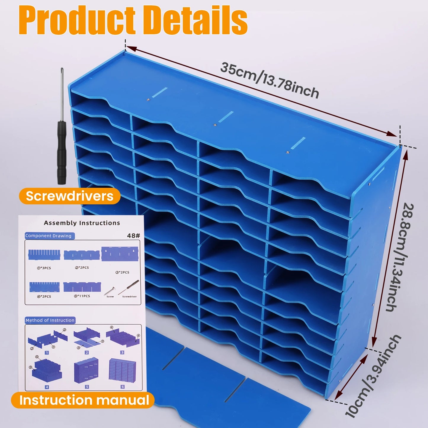 12/24/36/48 Slots Ink Pad Holder and Stamp Pad Storage Organizer Ink Pads Diamond Painting Tray Rack Crafts Painting Tray Rack
