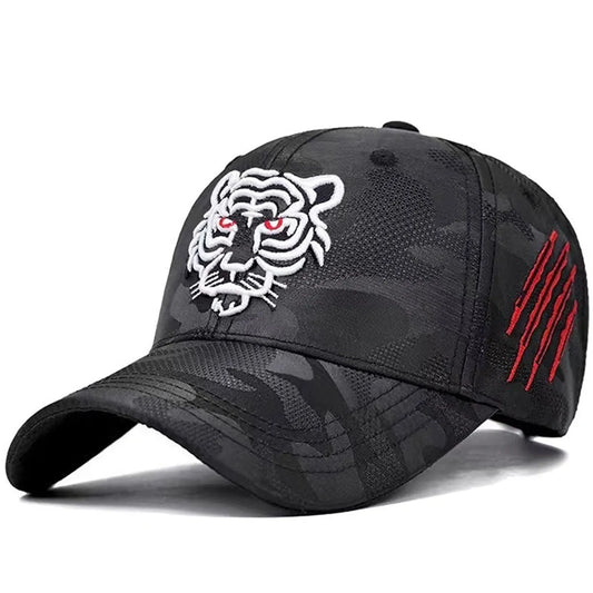 Tiger head embroidered baseball cap for men and women, casual street fashion, versatile style