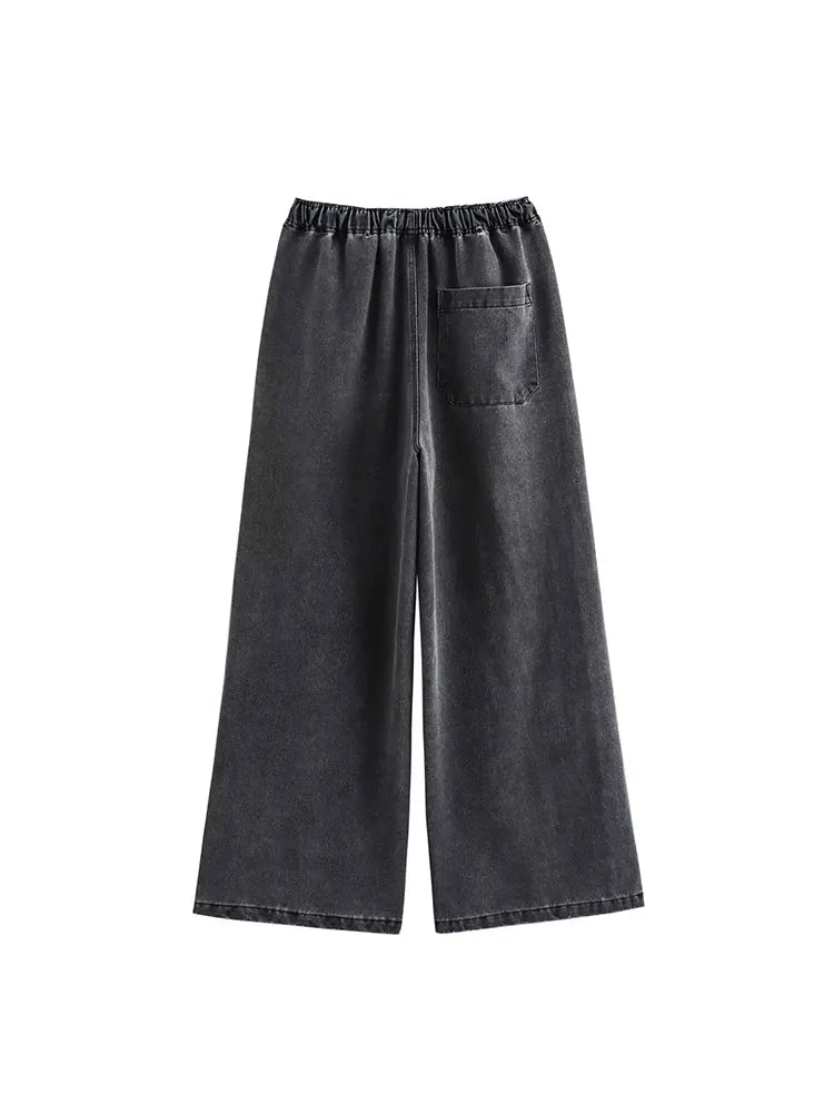 Turn-down Collar Two Piece Jean Set