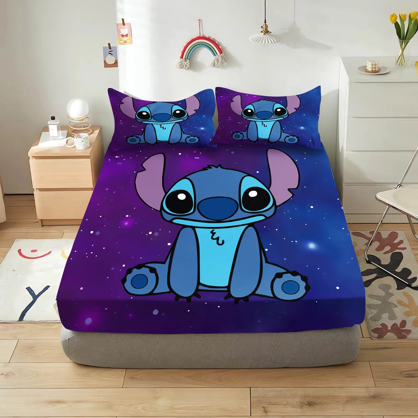Lilo & Stitch Cartoon Fitted Bed Sheet