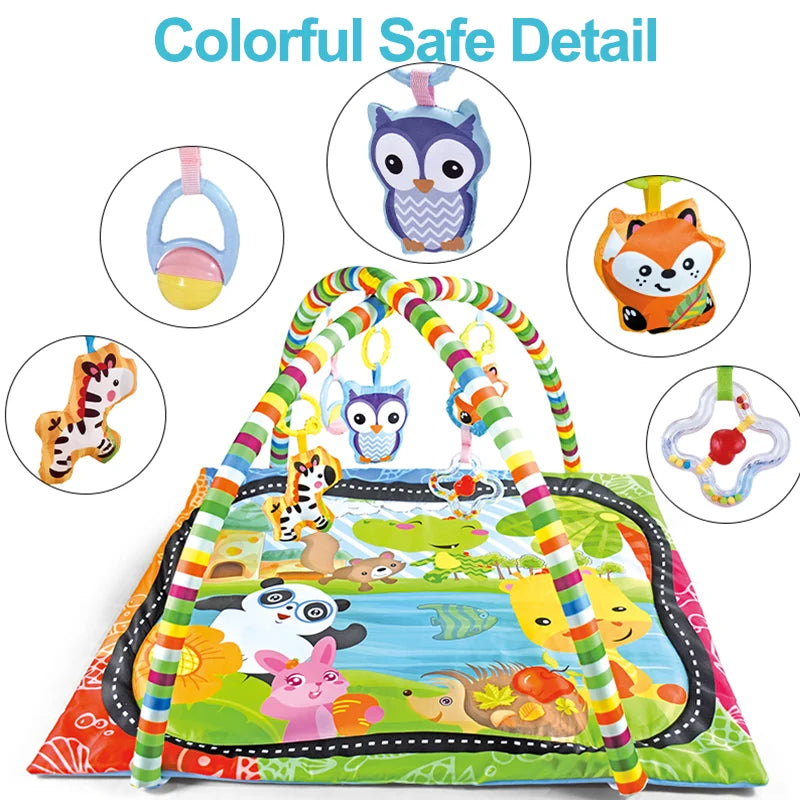 Educational Baby Fitness Frame For Children Play Mat Rack Crawling Blanket Infant Play Rug Gift Kids Activity Gym Infant Toys
