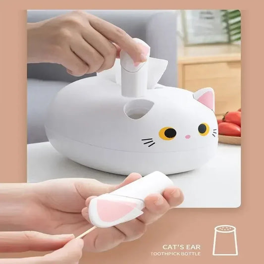 Kawaii Cat Tissue Box Living room Napkin Storage Box Kitchen Paper Container