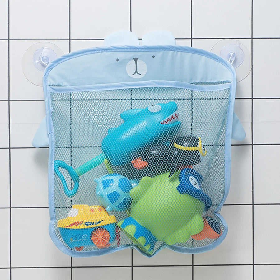 Baby Shower Toy Bathroom Mesh Bag Sucker Design For Bath Toys Kids Basket Cartoon Animal Shapes Cloth Sand Toys Storage Net Bag