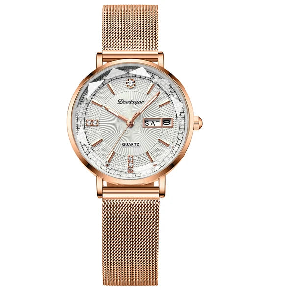 POEDAGAR Top Luxury Brand Woman Watch Waterproof Date Week Elegant Ladies Wristwatch High Quality Fashion Quartz Women's Watches