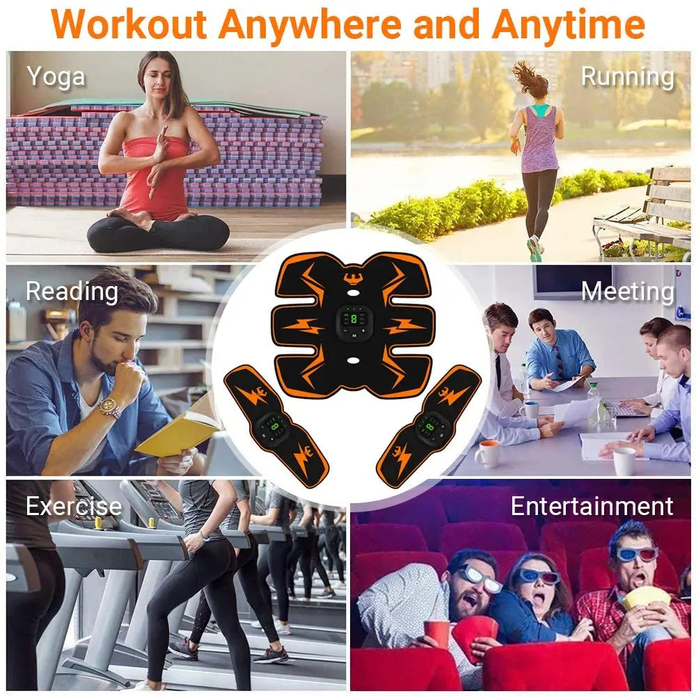 Smart EMS Wireless Muscle Stimulator – Electric Abdominal Trainer, Body Slimming & Weight Loss Massager Stickers