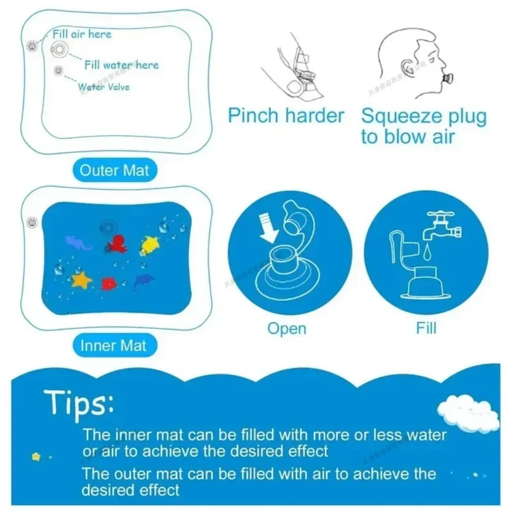Baby Water Play Mat Inflatable Cushion PVC Baby Playmat Toddler Water Pad Early Education  Activity Baby Toys Children Play Mats