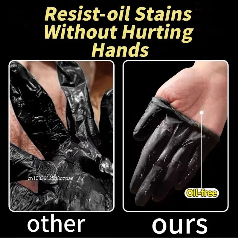 XL Black Disposable Gloves – Latex-Free PVC for Washing, Housework, Gardening, Pet Care, Cooking, and Industrial Use"