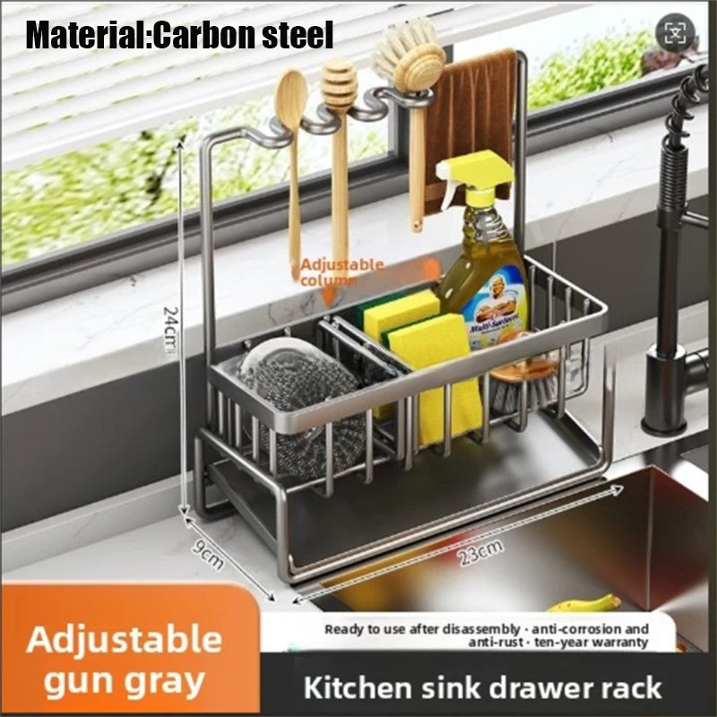 Stainless Steel Storage Shelf, Metal Kitchen Organiser Rack for Pantry, Bathroom, Office, Heavy Duty & Space Saving