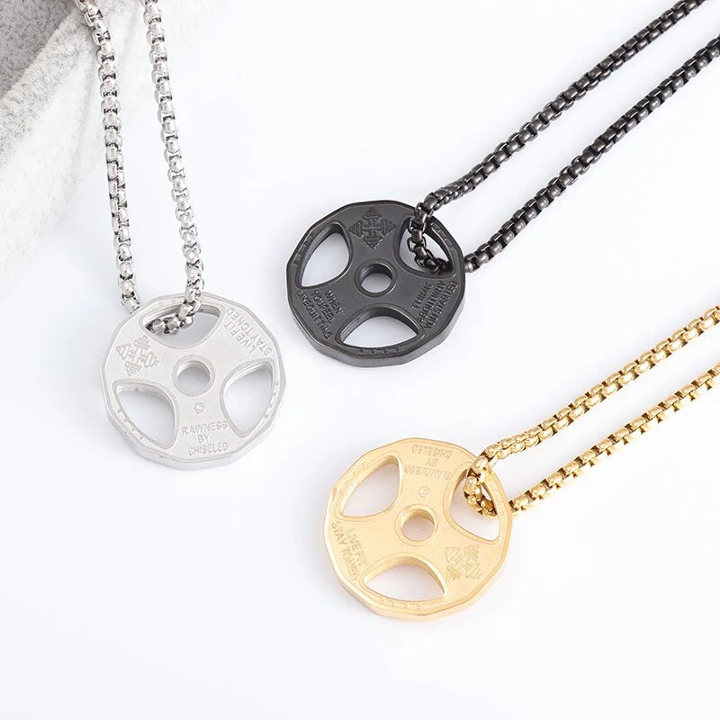 Titanium Steel Dumbbell Necklace