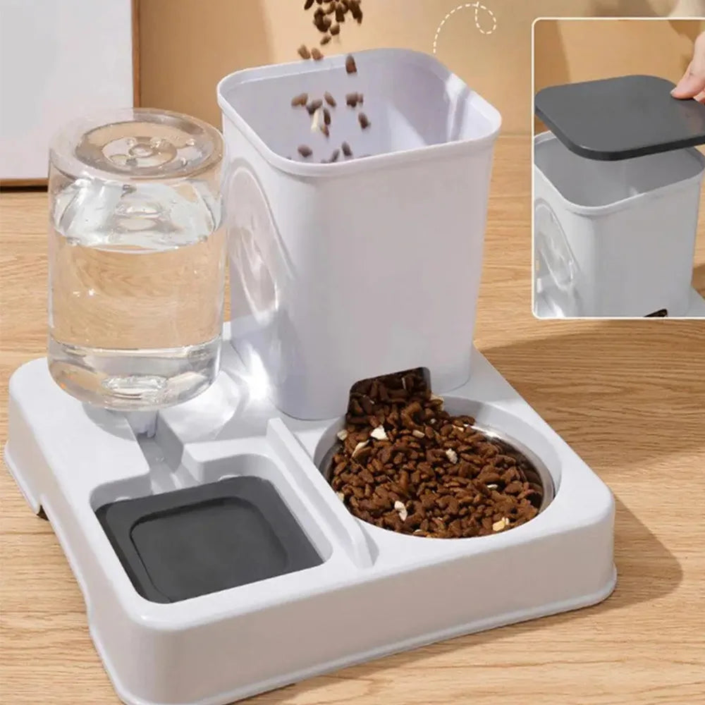 2-in-1 Automatic Pet Feeder & Water Dispenser – Large Capacity Food and Water Bowl for Cats and Dogs